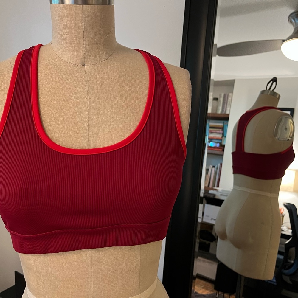 Red sports bra